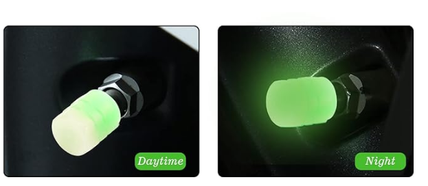 Car Truck Bike Auto Luminous Fluorescent Green Blue Yellow Orange Red Night Glow in the dark Tire Valve Caps for Halloween Auto Decor