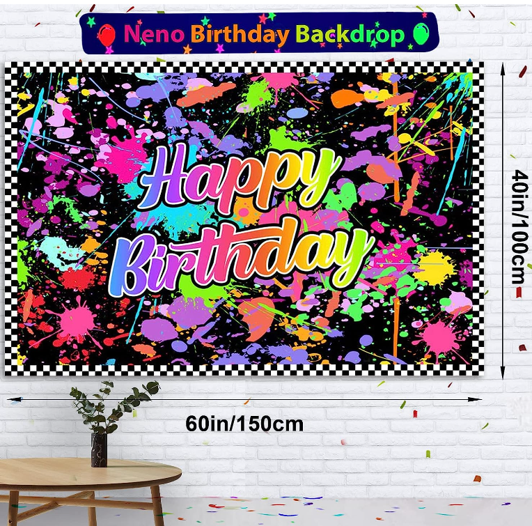 Neon Glow in The Dark Birthday Halloween Party Decorations Ballons Garland Streamers Supplies Party Decoration Kit 104 Pieces