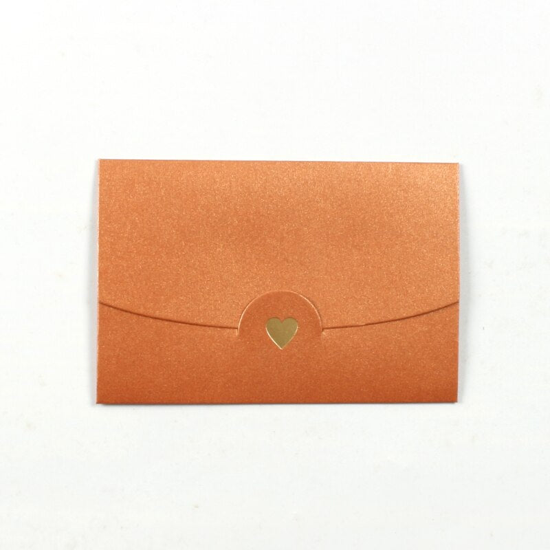 Craft Paper Envelopes for Love Letter Valentine Style Adorned with Mini Hearts 20 Pack