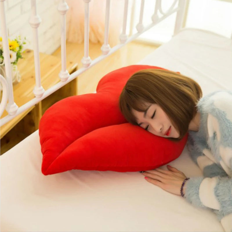 Valentine Gift Sexy Creative Red Pink Lips Plush Cushion Pillows for Home Decor Couch Bed Chair