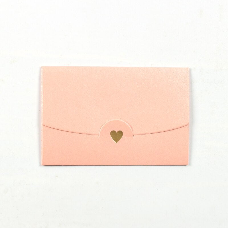 Craft Paper Envelopes for Love Letter Valentine Style Adorned with Mini Hearts 20 Pack