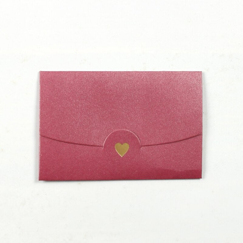 Craft Paper Envelopes for Love Letter Valentine Style Adorned with Mini Hearts 20 Pack