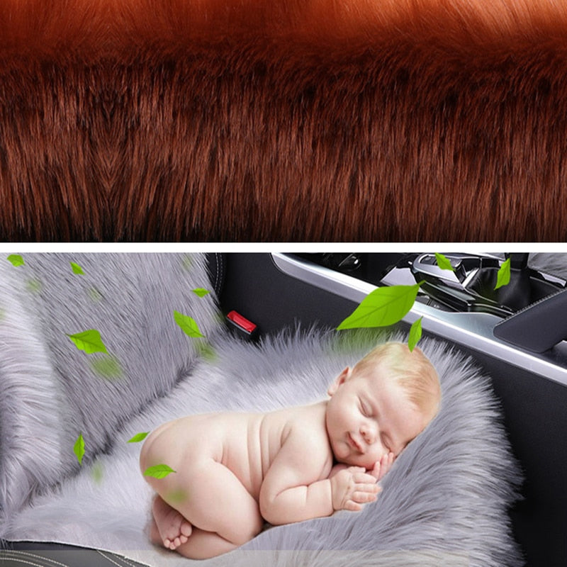 Soft Faux Rabbit Fur Cushion Cloak Universal Full Set Seat Covers