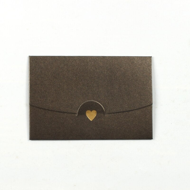 Craft Paper Envelopes for Love Letter Valentine Style Adorned with Mini Hearts 20 Pack