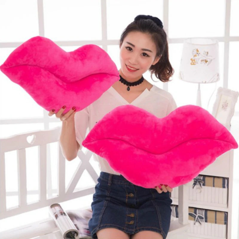 Valentine Gift Sexy Creative Red Pink Lips Plush Cushion Pillows for Home Decor Couch Bed Chair