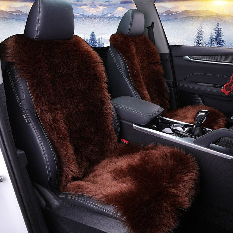 Faux Fur Cushion Auto Cloak Universal Full Set Seat Covers