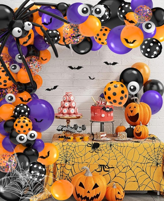 LED Clear LED 12-20in Glow in The Dark Black Purple Orange Arch Halloween Helium Balloons with String Lights 10-30 Packs