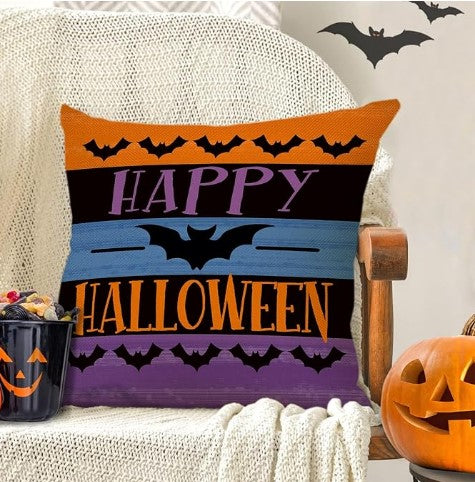 Happy Halloween Funny Scary Decorative Throw Couch Bed Chair Sofa Pillow Covers 20 x 20 Set of 4