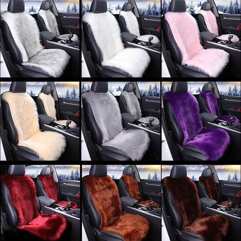 Faux Fur Cushion Auto Cloak Universal Full Set Seat Covers