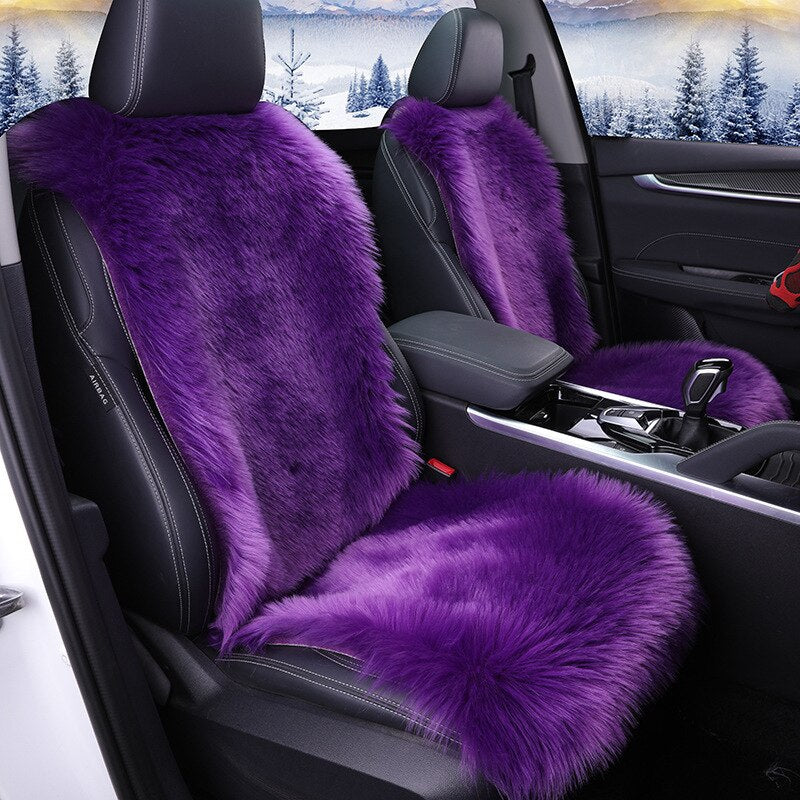 Faux Fur Cushion Auto Cloak Universal Full Set Seat Covers