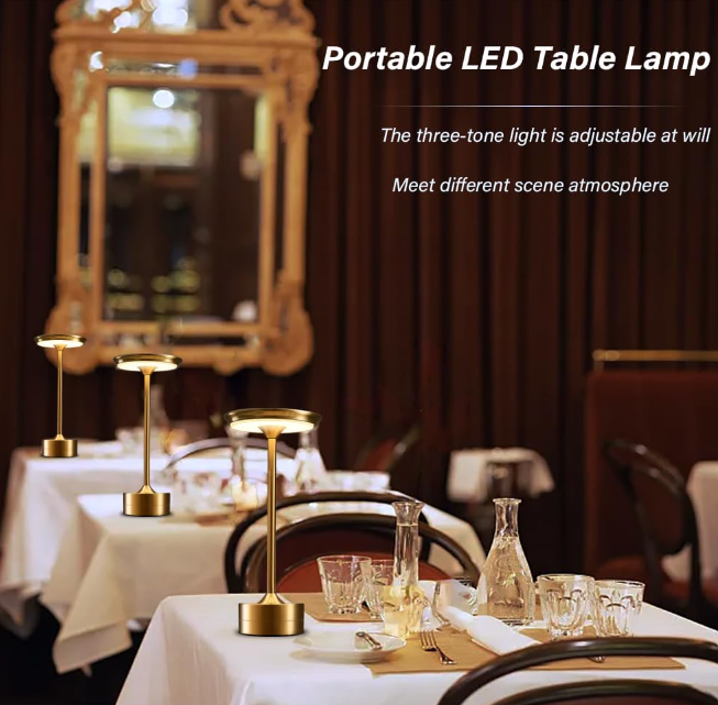 3 Touch Sensor Steel Metal Mushroom Shape Dimmable LED Cordless Desk Table Night Light Lamp for Home Office Business