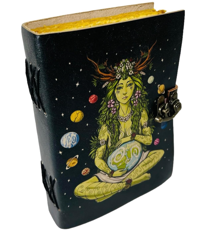 Vintage Leather 200 Page Journal Book of Spell Shadows with Antique Handmade Deckle Edge Paper