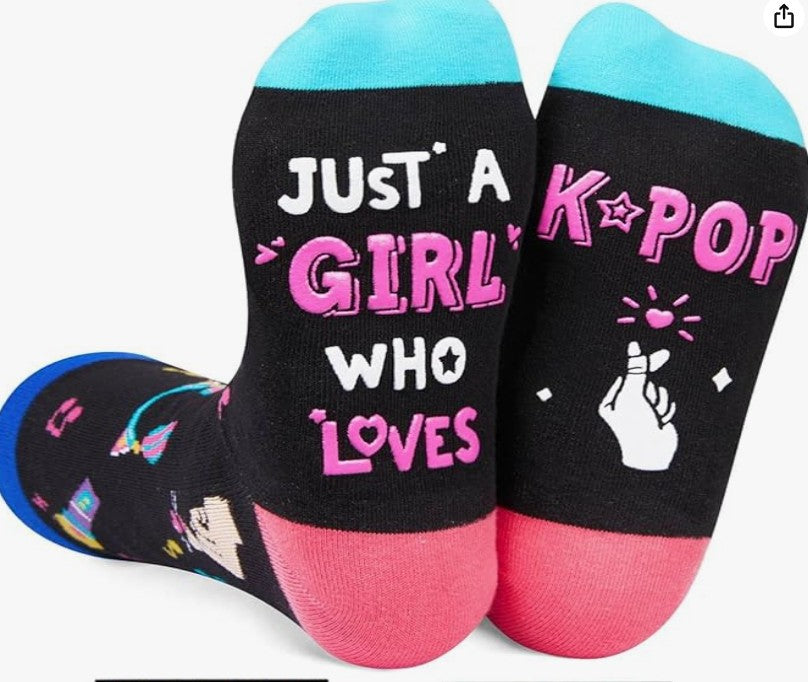 Music Gifts for Women - K-pop Singing Socks for Teen Girls, Singers, K-pop Fans, Music Lovers