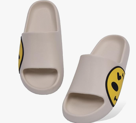 Smiley Face Open Toe Spa Bath Pool Gym House Casual Waterproof Slides Sandles Shoes For Kids Youth