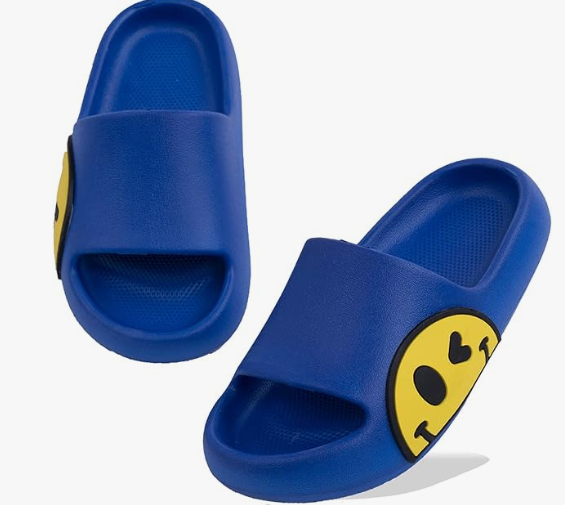 Smiley Face Open Toe Spa Bath Pool Gym House Casual Waterproof Slides Sandles Shoes For Kids Youth