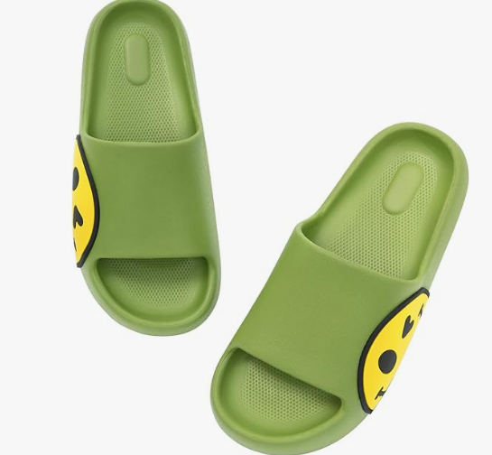 Smiley Face Open Toe Spa Bath Pool Gym House Casual Waterproof Slides Sandles Shoes For Kids Youth