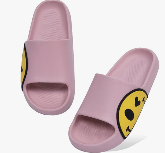Smiley Face Open Toe Spa Bath Pool Gym House Casual Waterproof Slides Sandles Shoes For Kids Youth