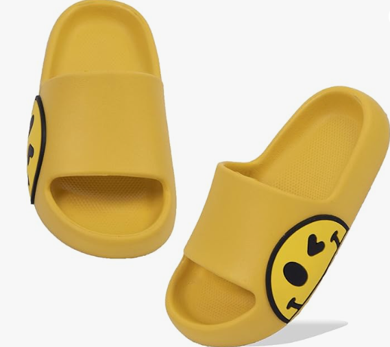 Smiley Face Open Toe Spa Bath Pool Gym House Casual Waterproof Slides Sandles Shoes For Kids Youth