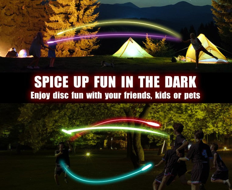 LED Flying Light Up Frisbee Disc Glow in The Dark for Kids and Adults for Day Night Camping Parties Beach