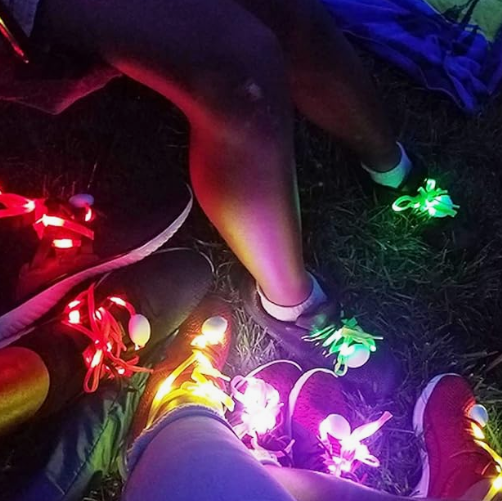 LED Nylon Universal Fun Waterproof Shoelaces Flashing Glow Light Up Party Holidays Halloween for Sneakers Shoes with 3 Modes in 6 Fun Colors