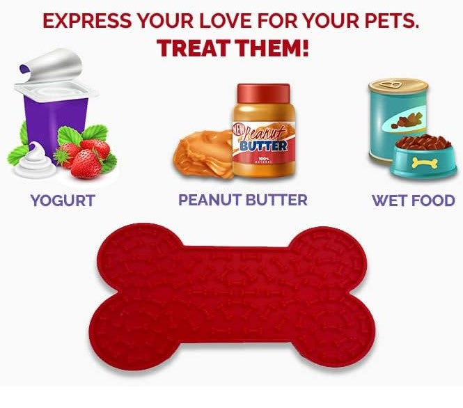 Paw Shaped Colorful 2-in-1 Slow Feeder Interactive Bowl with Super Suction Training Lick Mat for Pets