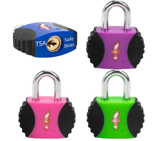 Black Colored TSA Approved Luggage Lock for School Locker Suitcases, Carry-On Bags, Backpacks & Laptop Cases 4 Pack with Matching Keys