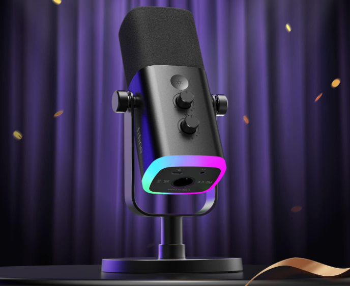 USB Wireless Bluetooth Dynamic Microphone for Podcast Recording, PC Computer Gaming Streaming Microphone