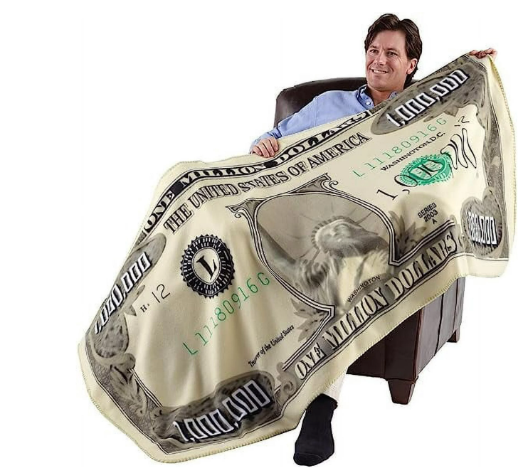 Soft Plush Fleece Flannel Linen Money Printed Fleece Designed Novelty Throw Couch Sofa Bed Spread Blankets