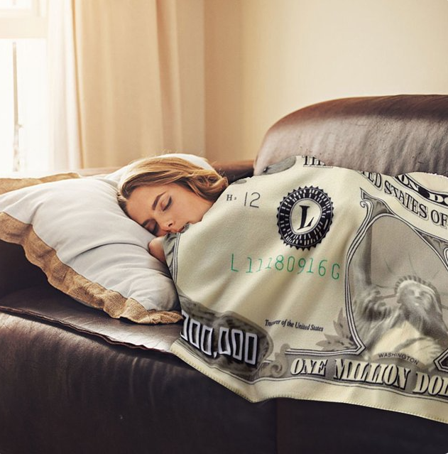 Soft Plush Fleece Flannel Linen Money Printed Fleece Designed Novelty Throw Couch Sofa Bed Spread Blankets