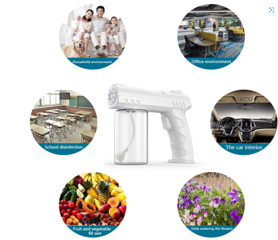 Newest Nano Wireless Electric Sanitizer Gun Sprayer for Disinfecting Misting Watering Plants and Keeping Cool from the Heat in Summer.