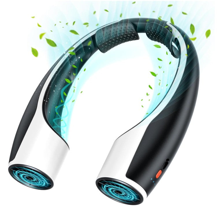 Portable Hands-Free Travel Neck Fan - 4000mAh Battery, USB-C Rechargeable, Ultra-Quiet, 4 Adjustable Speeds – Perfect for Office, Outdoor Workout Travel Use
