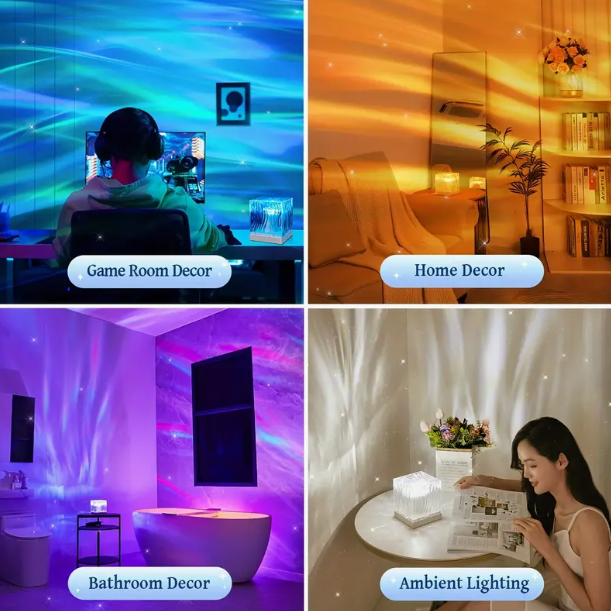 18 colors Aurora Northern Lights Galaxy Ceiling Projector Ambient Night Lamp with Remote Timer for Room Decor