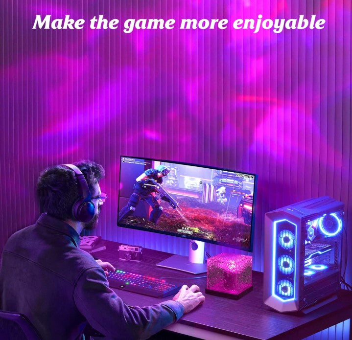 18 colors Aurora Northern Lights Galaxy Ceiling Projector Ambient Night Lamp with Remote Timer for Room Decor