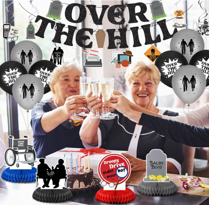 Funny Over the Hill Party Old Age Fun Party Decorations 45 Pcs