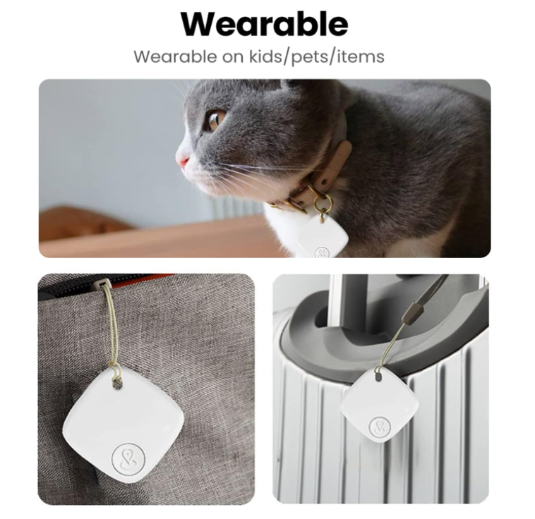 Portable GPS Bluetooth Tracker Locator Pet Key Finder Tag Collar for Dogs Cat Pets