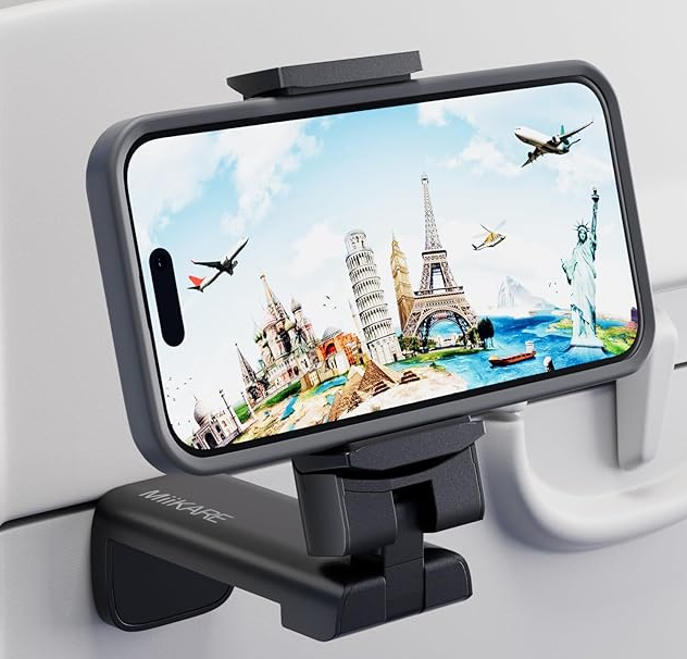 Airplane Car Auto Universal Travel Essential Hands-Free Phone Holder Mount for Flying Road Trips Car Rides