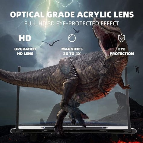 14 Inch 3D HD Mobile Universal Foldable Phone Screen Amplifier Magnifier Projector Screen Stand for Enlarging Movies Video Games Reading Compatible with All Phones