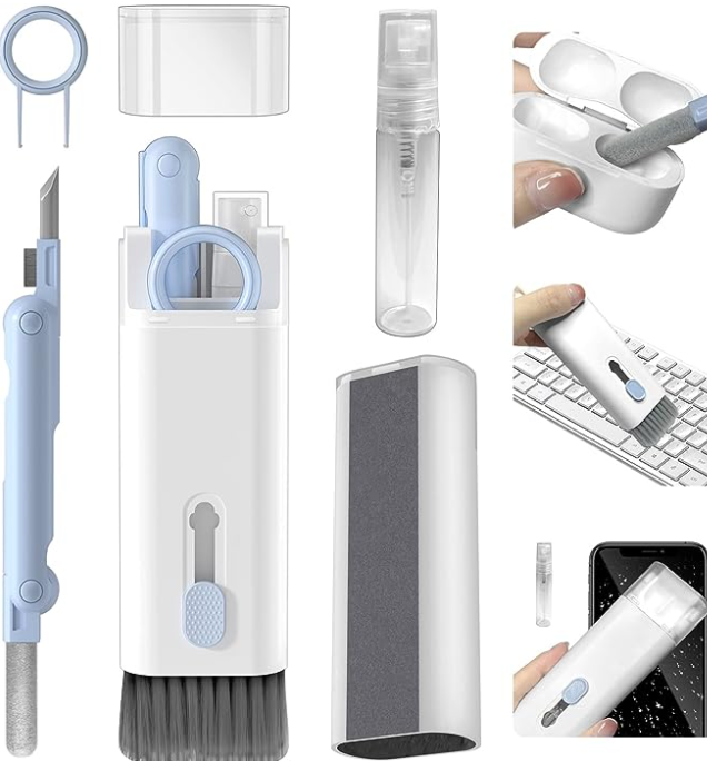 7-in-1 Portable Electronic Keyboard Phone Laptop Tablet Air Pods I Phone I Pad Dust Screen Spray Device Cleaning Kit