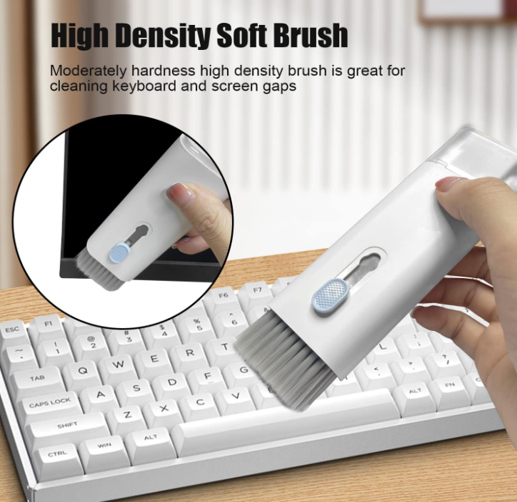 7-in-1 Portable Electronic Keyboard Phone Laptop Tablet Air Pods I Phone I Pad Dust Screen Spray Device Cleaning Kit