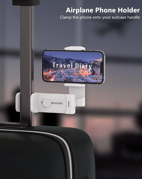 Airplane Car Auto Universal Travel Essential Hands-Free Phone Holder Mount for Flying Road Trips Car Rides