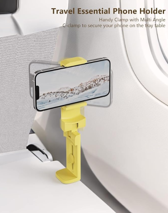 Airplane Car Auto Universal Travel Essential Hands-Free Phone Holder Mount for Flying Road Trips Car Rides