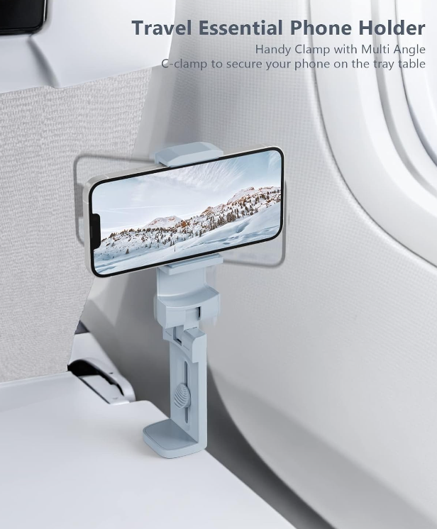 Airplane Car Auto Universal Travel Essential Hands-Free Phone Holder Mount for Flying Road Trips Car Rides