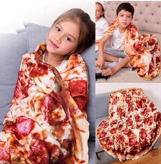 Fun Realistic Round Flannel Fleece Linen Food Pizza Donut Cookie Egg Chocolate Designed Novelty Throw Bedding Couch Sofa Bed Spread Picnic Pool BeachBlankets