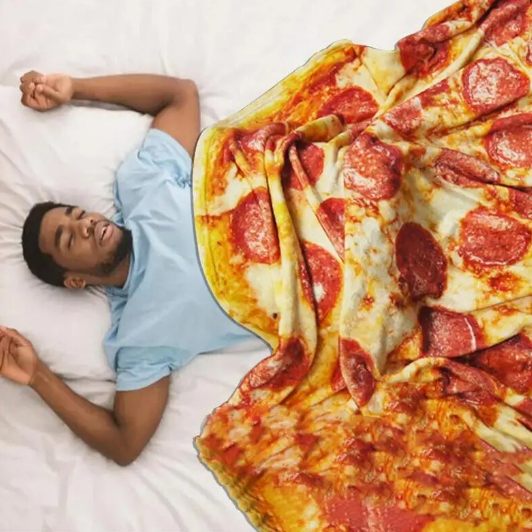 Fun Realistic Round Flannel Fleece Linen Food Pizza Donut Cookie Egg Chocolate Designed Novelty Throw Bedding Couch Sofa Bed Spread Picnic Pool BeachBlankets