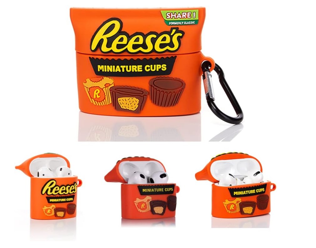 Air Pod Protective Silicone Snack Candy Cookie Coke Reeses Takis Bubble Gum 3D Design Cases with Keychain