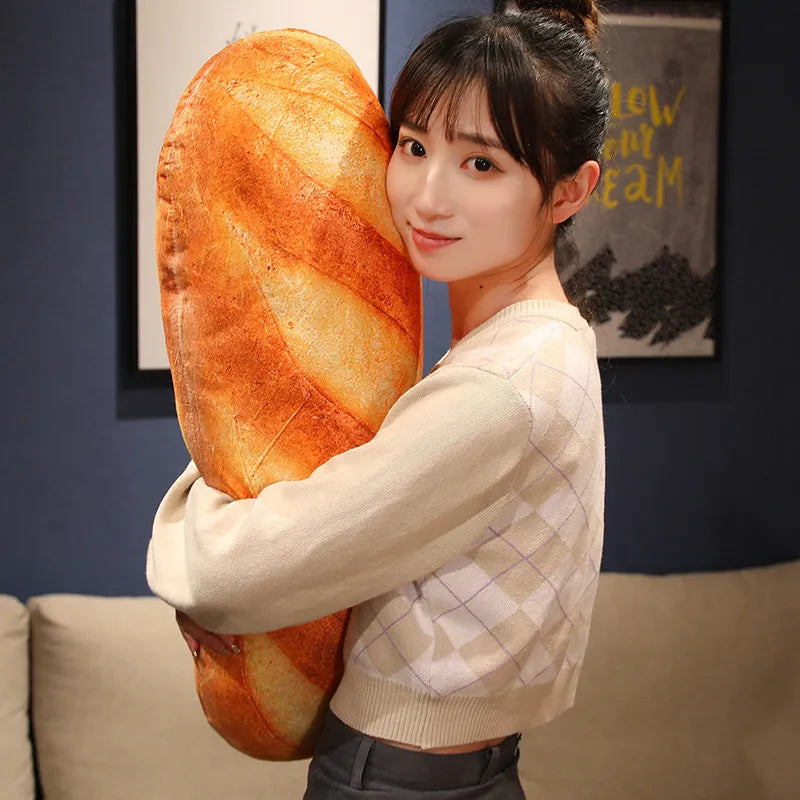 French Bread Toast 3D Big Baggette Decorative Food Designed Plush Soft Sleeping Throw Gift Pillows