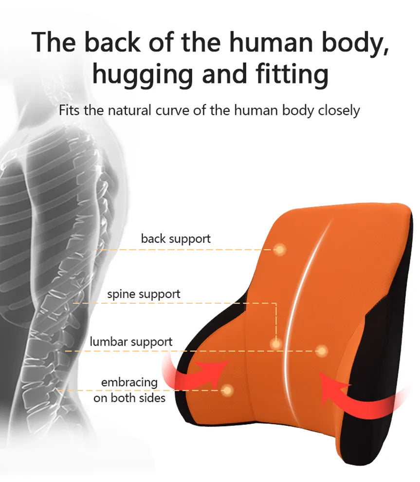 Memory Cushion Multi Color Auto Seat Pillow for Neck Lumbar Support for Vehicle Chair Sofa Bed
