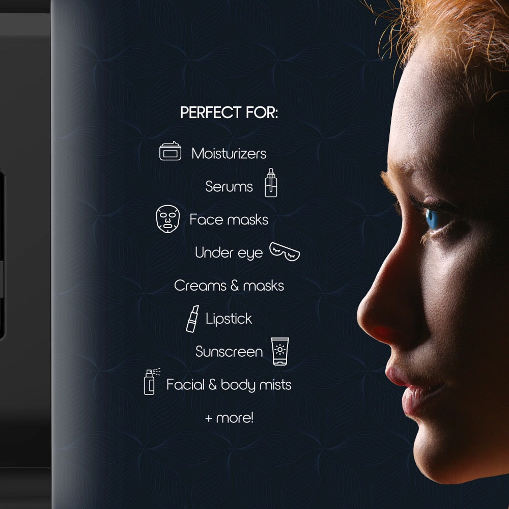 Beauty LED Makeup Skincare Food Snacks Drinks Mirror Mini Portable Fridge for Kitchen Room with Touch-Control Light