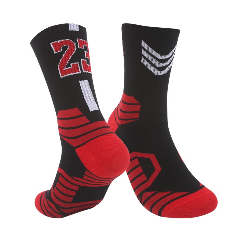 Basketball Running Sneaker Sports Graphic Athletic Player Numbers Team Spirit Colors Crew Socks for Boys, Girls, Men, Women 2 Pack