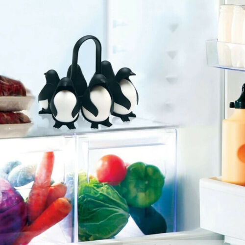 Whimsical Heat-Resistant Egg Rack Holds and Boils Cooks 6 Eggs in Fun Shaped Penguin Gadget